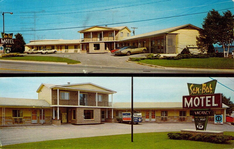San Bar Motel (San-Bar Motel) - Vintage Postcard